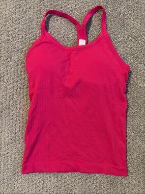 Ribbed Racerback Tank Top - Bright Pink